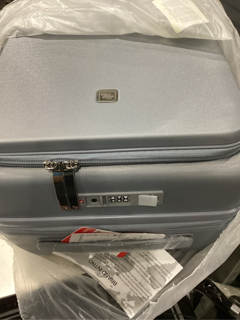 Condition photo showing Good Condition for hanke 20 inch expandable carry on luggage airline approved top opening travel luggage rolling suitcase with cup holder hard shell suitcases with wheels (grey) 20 inch ext grey