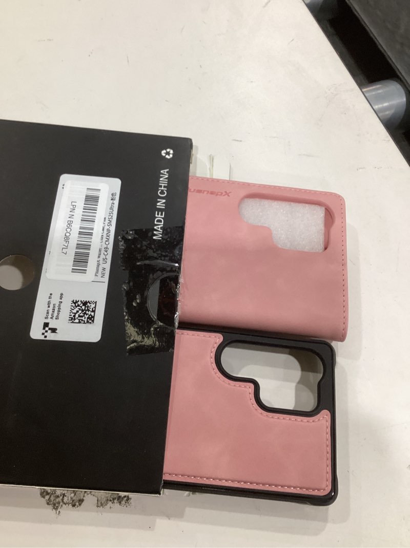 Condition photo showing New/Like New for Wallet Case for Samsung Galaxy S25 Ultra Compatible with Magsafe, 2-in-1 PU Leather Flip RFID Blocking Card Holder Stand Shockproof Magnetic Detachable Cover for Galaxy S25 Ultra Case, Pink Galaxy S25 Ultra - 6.9" Retro Pink