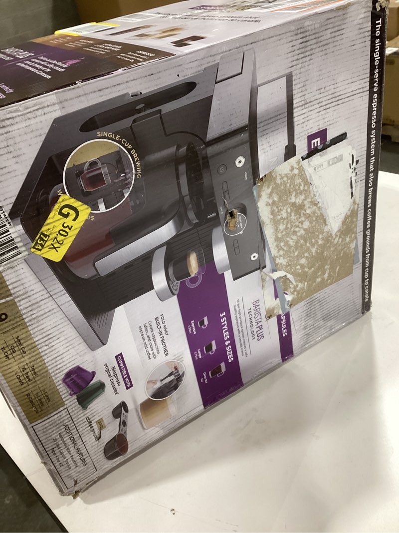 Condition photo showing As Is for Ninja Espresso & Coffee Maker & Barista System, 3 Espresso Brew Styles, Single-Serve Coffee & Nespresso Capsule Compatible, Built-in Frother, Espresso, Cappuccino & Latte Maker, Black, CFN601