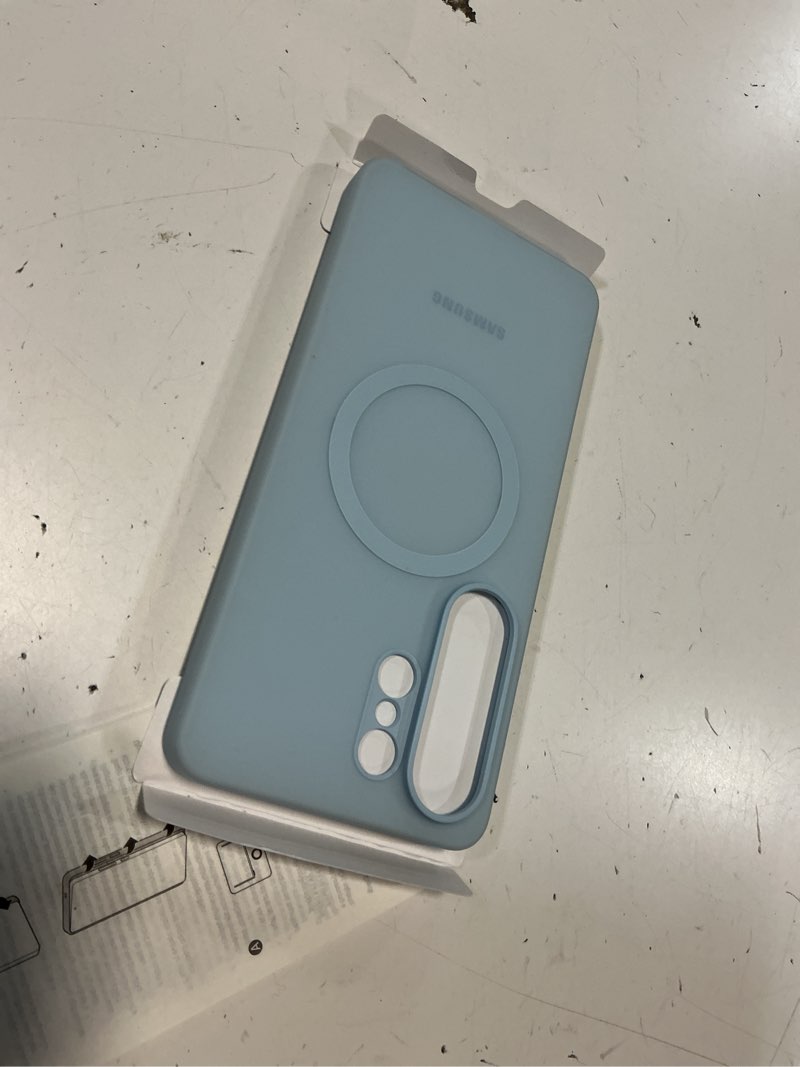 Condition photo showing New/Like New for samsung galaxy s26 ultra silicone magnet phone case, soft-touch, durable grip, great feel, light blue galaxy s26 ultra silicone magnet case light blue