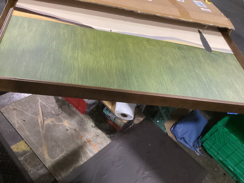 Condition photo showing Good Condition for vintage framed green abstract landscape wall art, modern sage green canvas paintings artwork for walls, rustic tree nature pictures for living room bedroom dining room office wall decor, 24x36 in 36"l x 24"w green-i