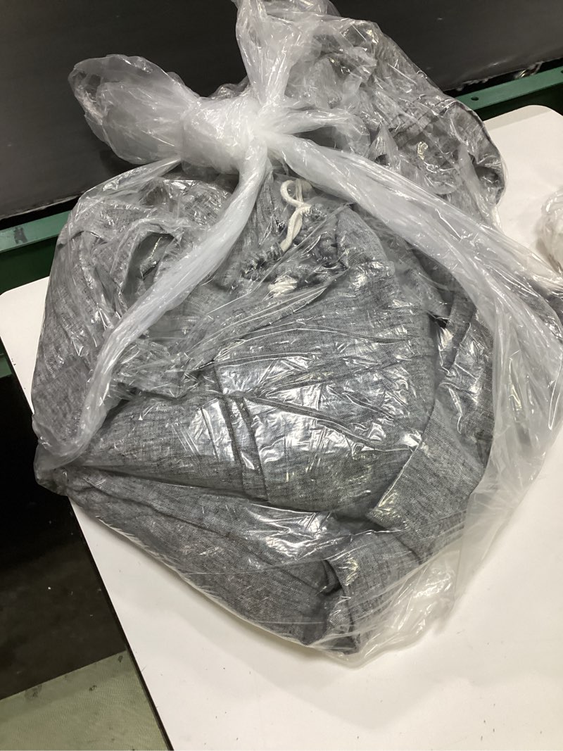 Condition photo showing As Is for quince european linen chambray deluxe bedding bundle, full, charcoal