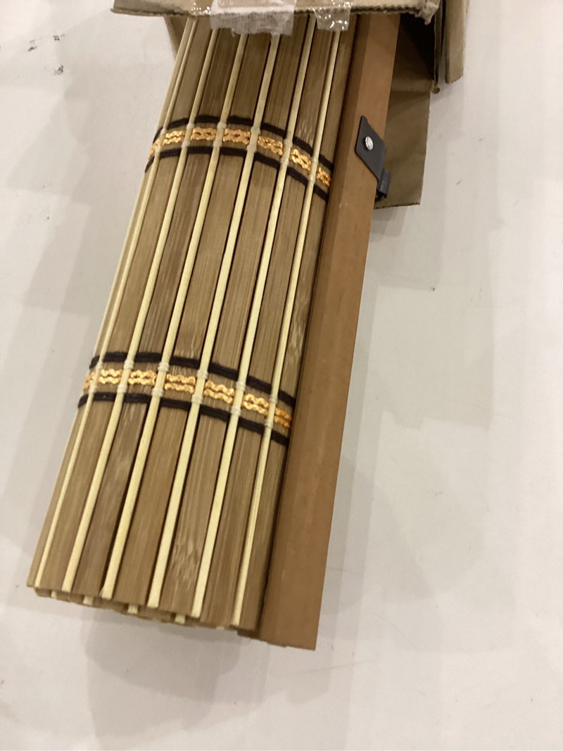 Condition photo showing Good Condition for LazBlinds Cordless Bamboo Blinds, Roll Up Shades for Windows, Light Filtering Hanging Window Blinds, Bamboo Shades for Patio Indoor/Outdoor Porch, 23'' W x 72'' H, Natural Natural 23'' W x 72'' H