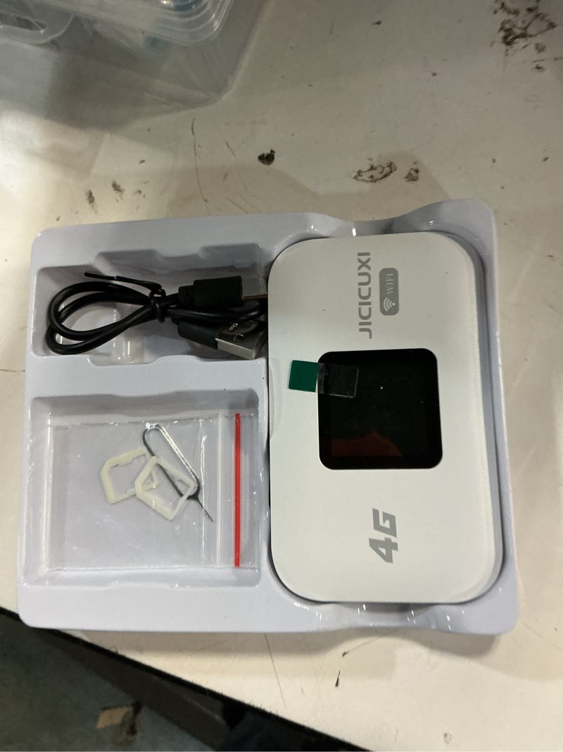 Condition photo showing As Is for 4g lte mobile hotspot router, portable wifi hotspot for travel, wifi 6 router 3000mah/300mbps high speed hotspot device support 12 users, camping, motorhomes, office-pearl white