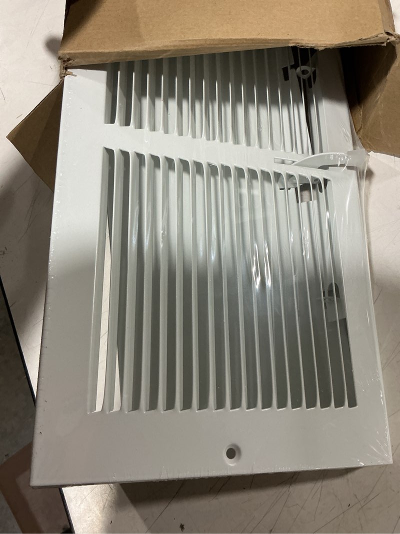 Condition photo showing New/Like New for yaocom 1 pcs baseboard vent covers with damper duct opening: 12 x 6 inches duct opening size steel triangular baseboard return air grille with damper air register vent cover grill diffuser outer 12 x 6 inch duct size 1