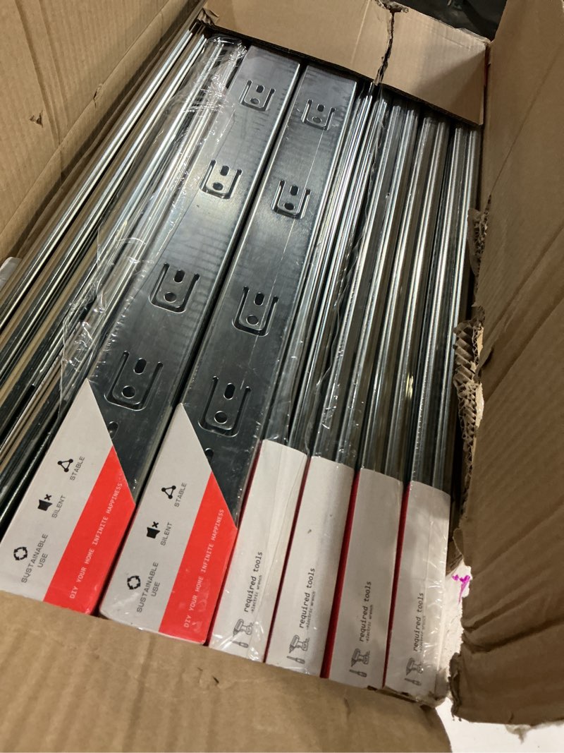 Condition photo showing New/Like New for homdiy 10 pairs soft close drawer slides 22 inch heavy duty side mount dresser cabinet rails metal ball bearing and full extension kitchen cabinet drawer runners 100 lb capacity 22 inch 10 pairs