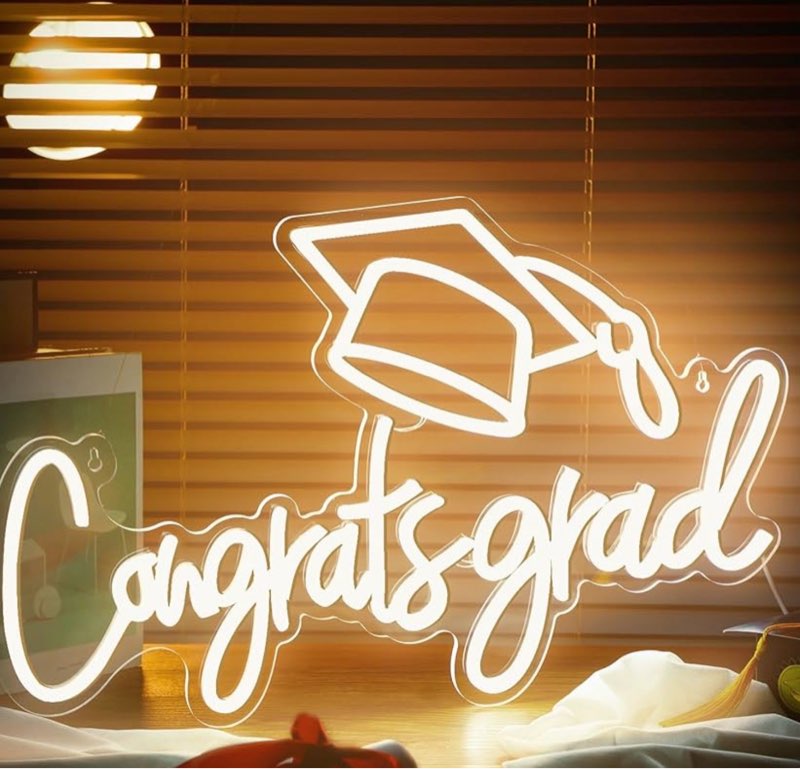 threan 2026 congrats grad neon sign large 20.8 x 12.9 inch led congrats letter light up grad prom sign background wall decor for class of 2026 college high school graduation decoration(warm white)