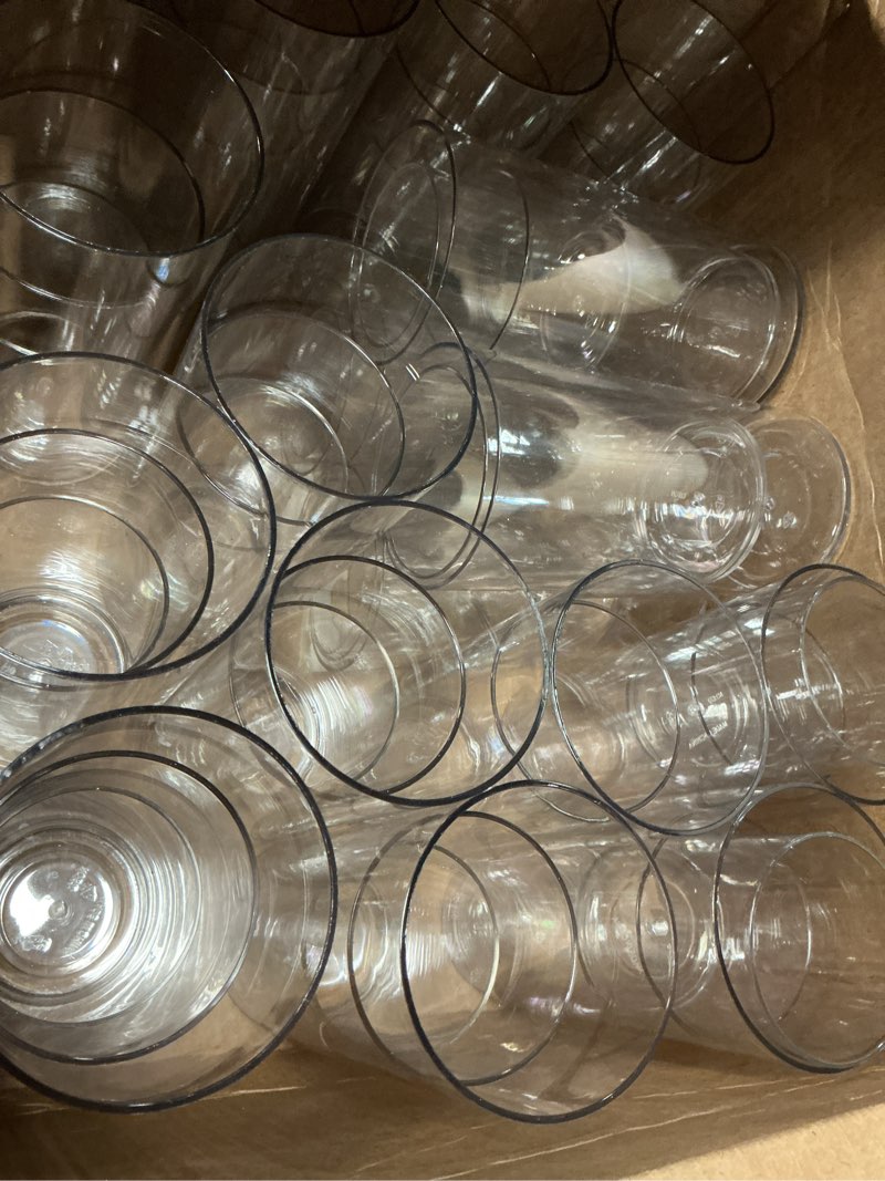 Condition photo showing As Is for Nuogo 48 Pcs Plastic Cylinder Vases Tall Plastic Flower Vases for Centerpieces Hurricane Candle Holder for Home Wedding Office Party Formal Dinners Decorations (4''/6''/8'') 4''/6''/8'' 48