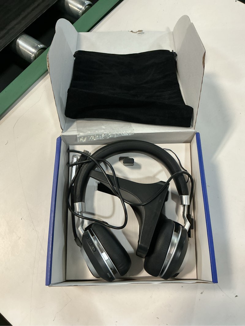 Condition photo showing As Is for wireless headset with mic for work, bluetooth headset with microphone (ai noise cancelling), 60 hours woktime wireless headphone for work from home/call center/office/pc/laptop/computer/zoom/teams black