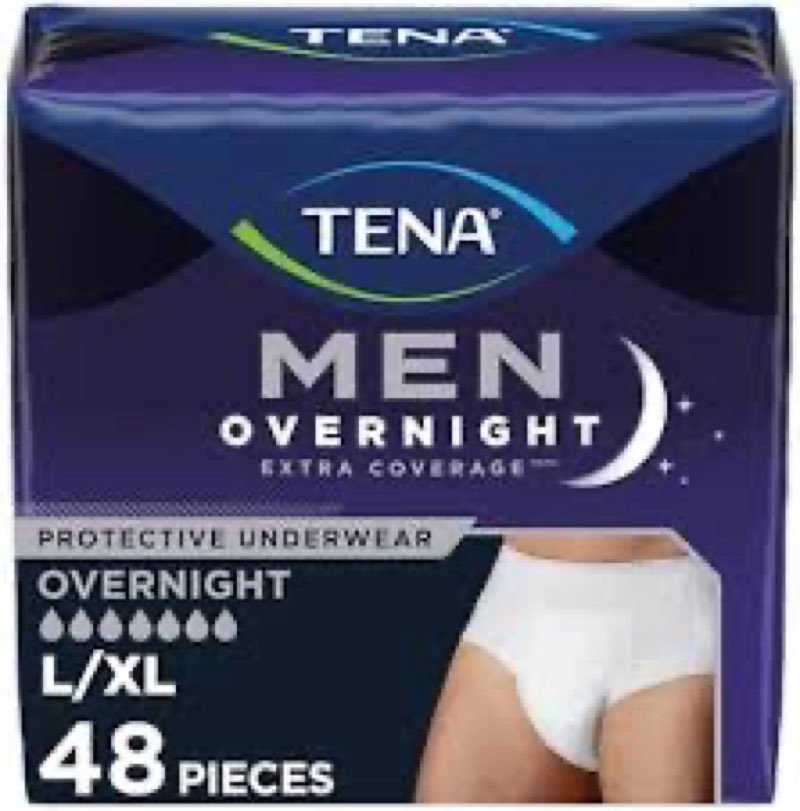 TENA ProSkin Adult Incontinence Briefs, Overnight Absorbency, Stretch Fit, Disposable, Unisex, Large