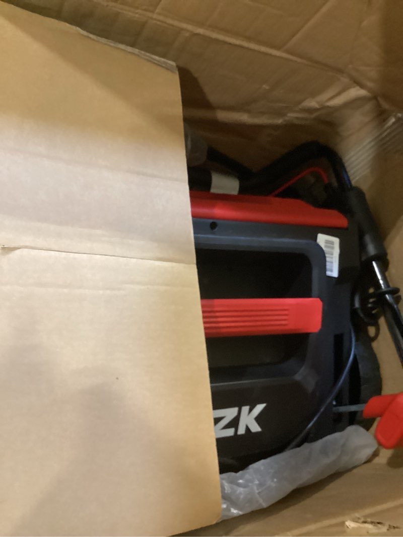 Condition photo showing As Is for MZK 15-inch 2-in-1 Electric Dethatcher and Scarifier w/Removeable 5-Position Height Adjustment,Lawn dethatcher w/12-Gallon Thatch Collection Bag,Keep Lawn Health 15IN Red