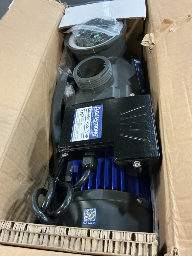 Condition photo showing Good Condition for aquastrong 2 hp in/above ground single speed pool pump, 220v, 8917gph, high flow, powerful self primming swimming pool pumps with filter basket