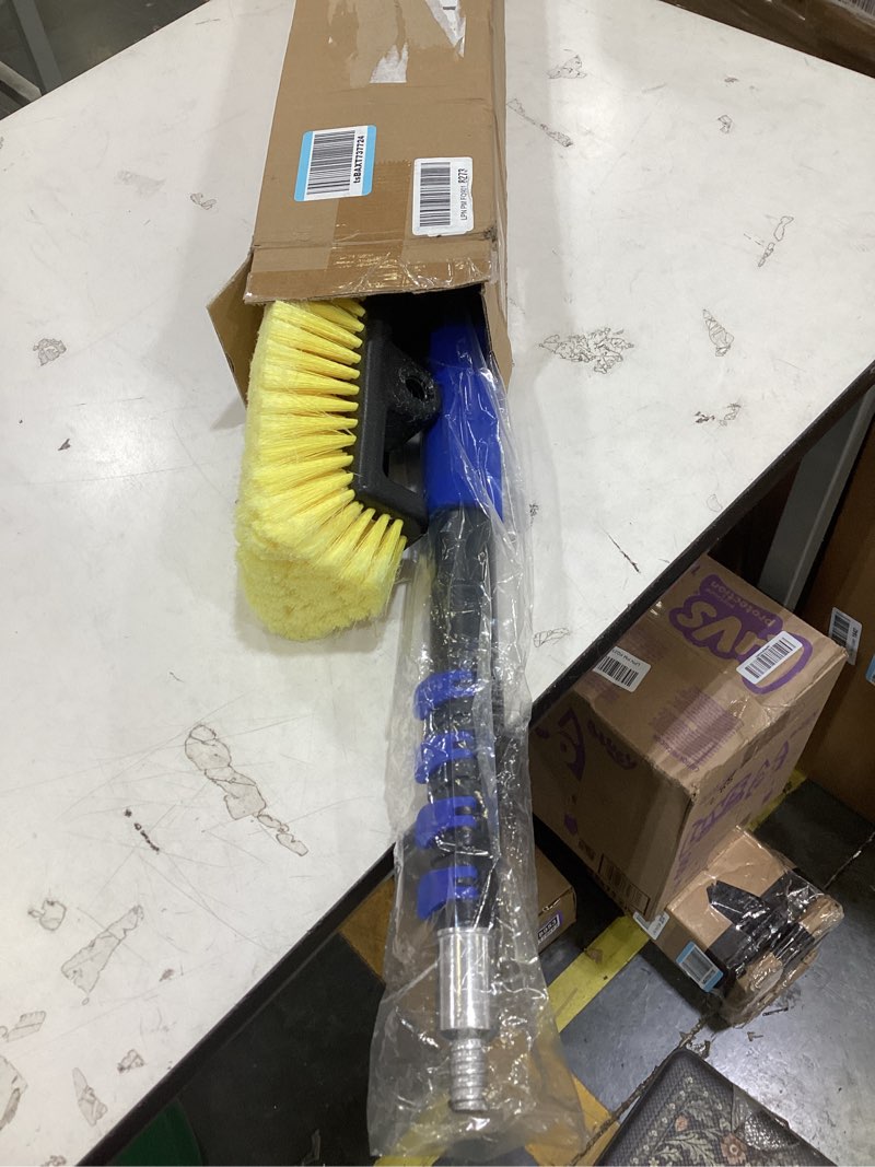 Condition photo showing Good Condition for 12ft car wash brush with long handle, car cleaning brush with soft bristle, aluminium telescoping pole for solar panel, house siding, cars, trucks, suv, rv, floors, blue
