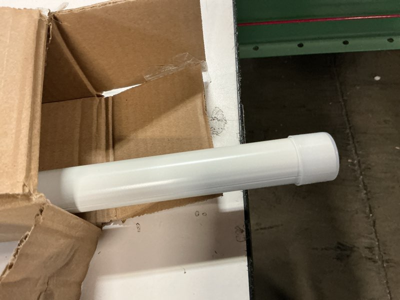 Condition photo showing As Is for Cardiff 36-72 Inch Adjustable Curtain Rod Set, 1 Inch Diameter in White