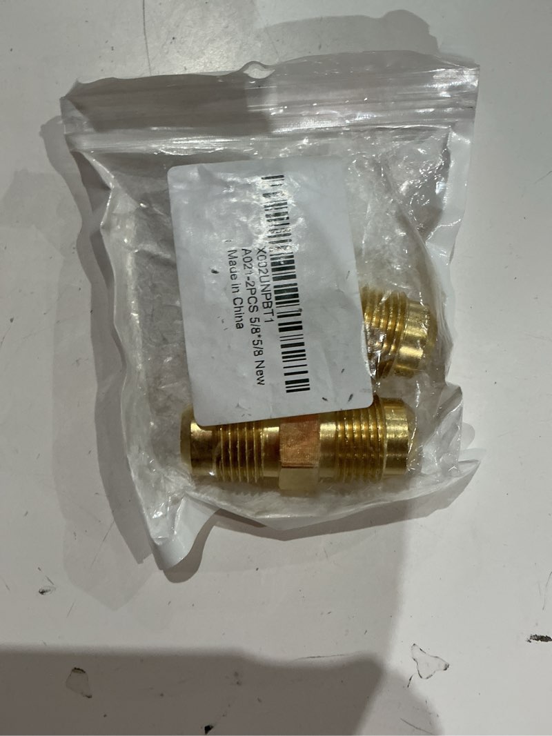 Condition photo showing Good Condition for 5/8 inch male flare x 5/8 inch male flare connector gas adapter union brasstube coupler pipe fitting (2pcs) 2pcs 5/8 x5/8