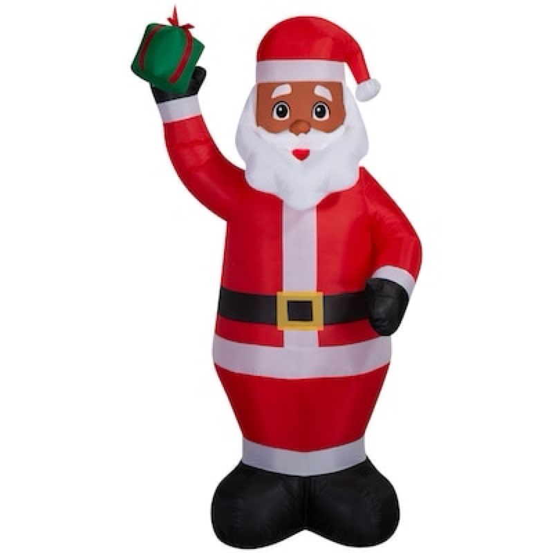 holiday living 7-ft lighted black santa christmas inflatable