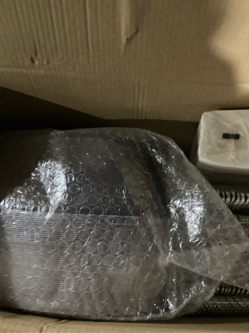 Condition photo showing New/Like New for Nervure 350PCS Silver Plastic Dinnerware - White and Silver Disposable Plates for 50 Guests - 100 Disposable Plates, 150 Plastic Silverware, 50 Cups, 50 Napkins for Wedding & Party White Silver 350Pcs(50Guests)