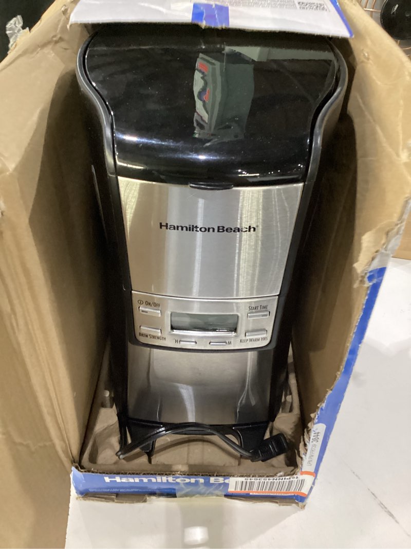 Condition photo showing As Is for hamilton beach - brewstation summit ultra 12 cup dispensing coffee maker - black, not tested, incomplete