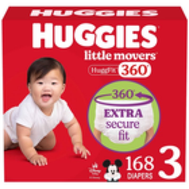 (incomplete) Huggies Little Movers HuggFit 360 Pull on Diapers, 168, Size 3
