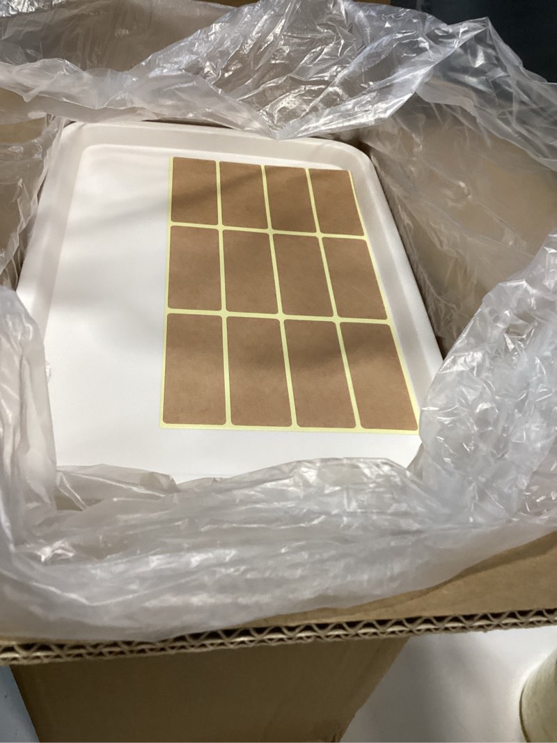 Condition photo showing Good Condition for 10 Pack Plastic Storage Bins with Lids, Stackable Storage Baskets with Handles, Plastic Organizer Bins with Labels for Desk,Shelves,Office, PlasticContainer Bins for Pantry Organizers and Storage