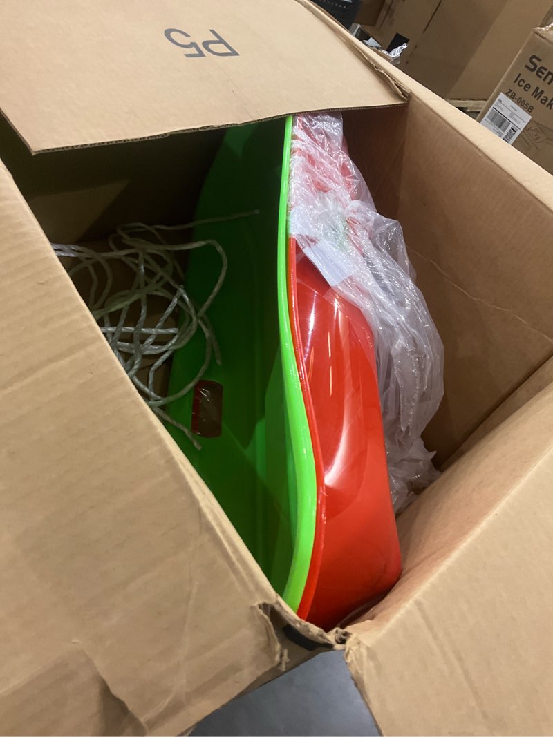 Toboggan Snow Sled for Adult and Kids-Durable Cold Resistant Flexible Design,Fits 1-2 Riders with Pu