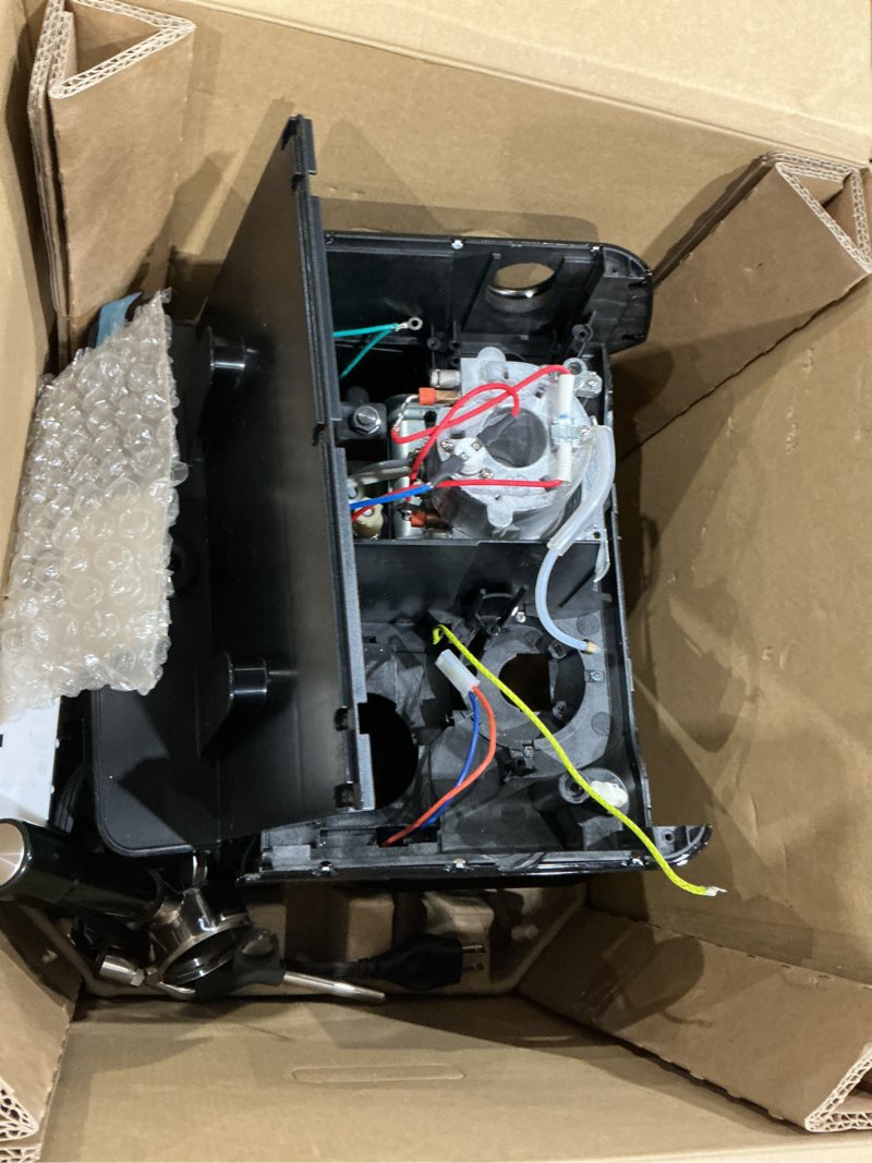 Condition photo showing As Is for breville barista express espresso machine bes870bsxl, black sesame