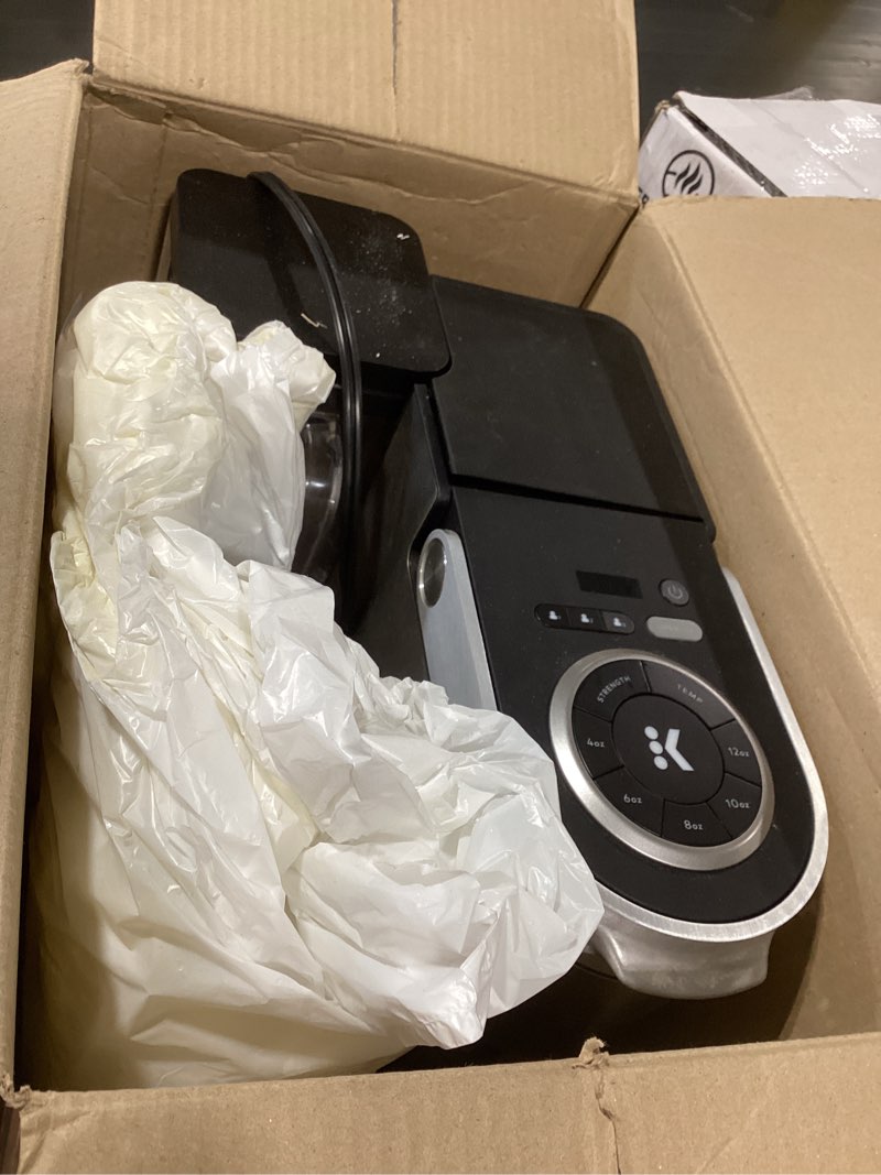 Condition photo showing As Is for keurig k-supreme plus single serve k-cup pod coffee maker, multistream technology, customizable strength and temperature settings, programmable, 78oz removable reservoir, stainless steel stainless steel maker