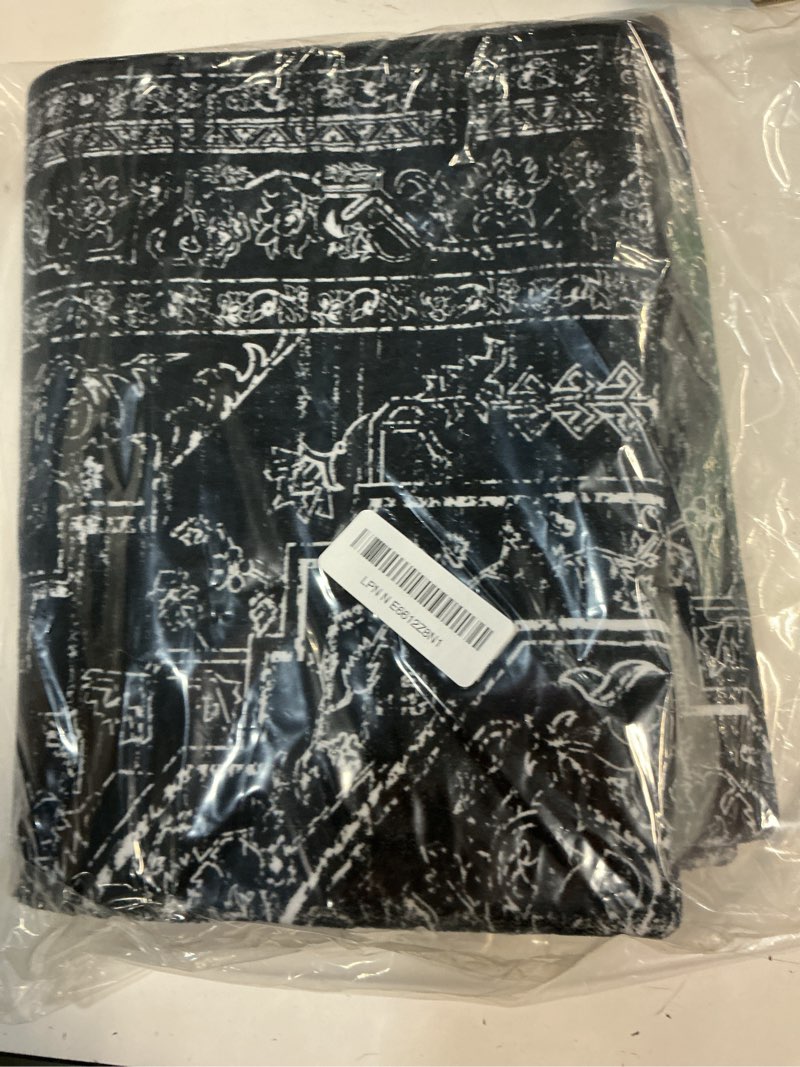 Condition photo showing Good Condition for uphome washable runners for hallways, 2x5 vintage kitchen runner rug non slip, farmhouse soft hallway rug runner low pile, stain resistant entryway carpet runner for laundry bedroom bathroom, black