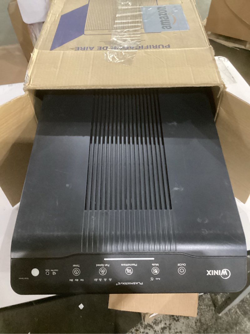 Condition photo showing As Is for not tested**** winix 5510 air purifier (new generation of 5500-2 with app support) for home large room up to 1881 ft² in 1 hr, true hepa, high deodorization carbon filter and auto mode, captures pet allergies, smoke polished charcoal gray air purifier