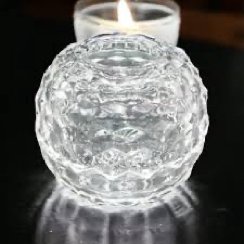 (3 pcs)Vintage American Fostoria Glass Co. Cubist Two Piece Clear Glass Fairy LampVintage