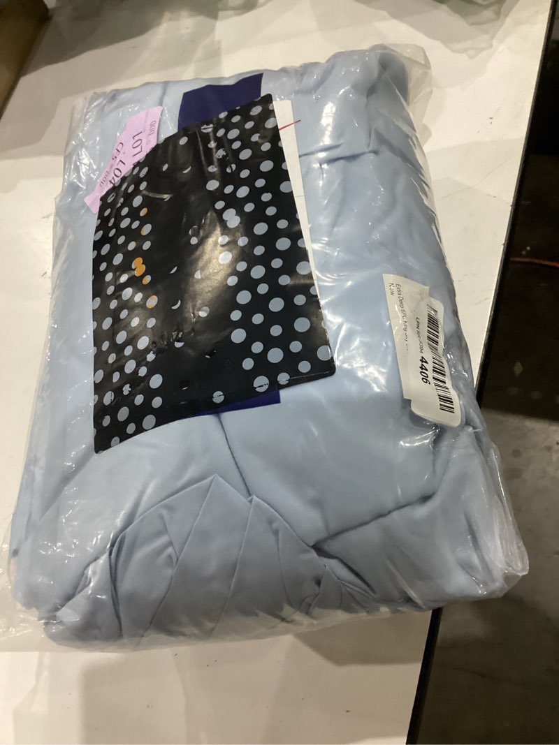 Condition photo showing As Is for extra deep king sheet set - 6 piece breathable and cooling sheets - hotel luxury bedding for women, men, kids & teens - easy & secure fit - soft, wrinkle free and comfy - extra deep pockets - sky blue 24 - sky blue king