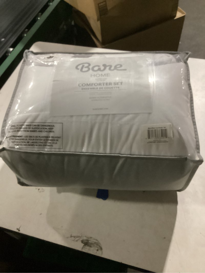 Condition photo showing New/Like New for Bare Home Comforter Set - Super King Size - Ultra-Soft - Goose Down Alternative - Premium 1800 Series - All Season Warmth (Super King, White) Super King 01 - White