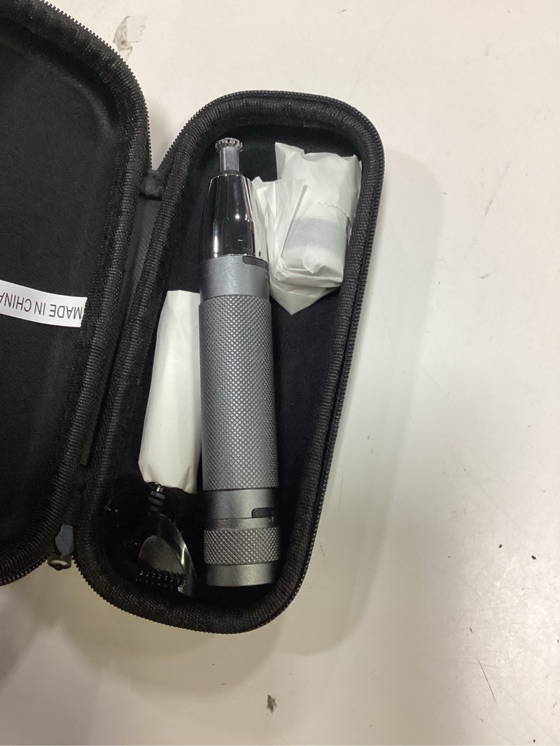 Condition photo showing Good Condition for conair men ear, nose and eyebrow trimmer, patented 360° bevel blade for no pulls, nicks or cuts guaranteed, nose hair trimmer for men, non-slip grip, 5-piece kit with travel case men's: multi attachment heads + storage case 1 count (pack of 1)