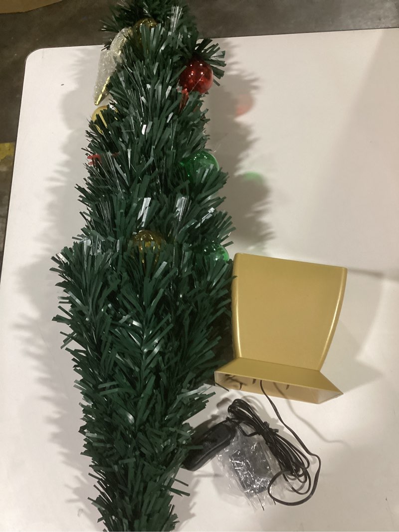 Condition photo showing Good Condition for 3ft Green Fiber Optic Christmas Tree,Prelit Artificial Tabletop mini Christmas Tree,Star,Butterfly and Ball Ornaments for Best Holiday Home Decorations