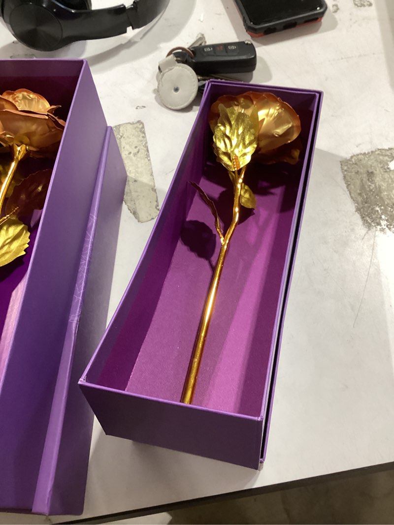 Condition photo showing Good Condition for loveinusa artificial purple rose flower gifts for mothers day mom gifts, purple eternity rose glass forever flowers for mom from daughter/son, birthday, mother's day, anniversary wedding similiar product gold