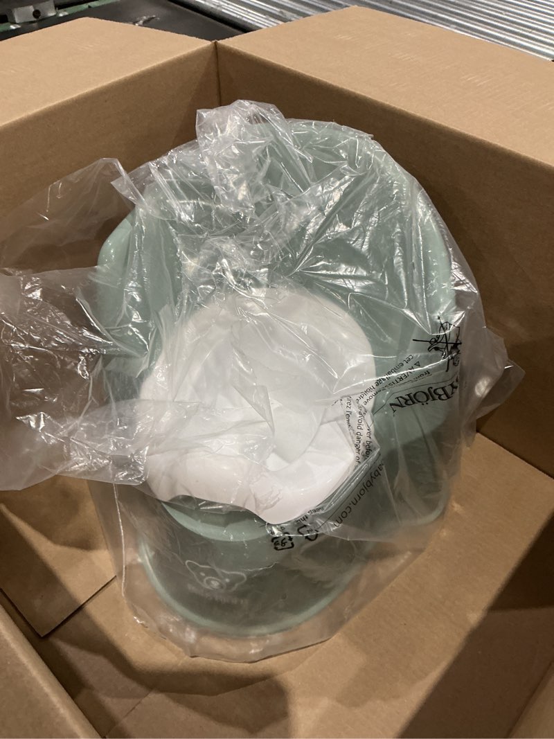 Condition photo showing As Is for babybjörn potty chair, deep green/white