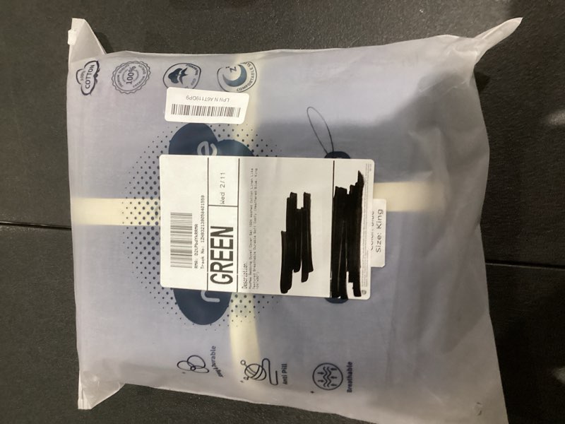 Condition photo showing New/Like New for MooMee Bedding Duvet Cover Set 100% Washed Cotton Linen Like Textured Breathable Durable Soft Comfy (Heathered Blue, King 104"x90") Heathered Blue (No Comforter) King (104"x90")