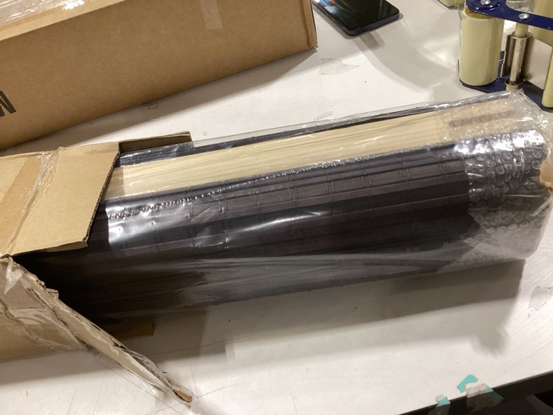 Condition photo showing Good Condition for LazBlinds Cordless Bamboo Roman Shades, Privacy Blinds for Interior Windows, Room Darkening Roll Up Bamboo Blinds for Home & Patio, 36" W x 64" H, BDP-Espresso Privacy - Espresso 36" W x 64" H
