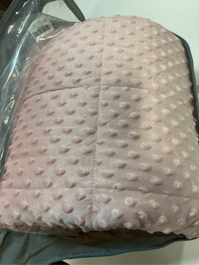 Condition photo showing As Is for ALANSMA Reversible Weighted Blanket for All Season, Luxury Velvet, Warm and Cool, Adult Kids 15Lb Weighted Blanket, Enjoy Sleeping Anywhere(Pink,60"x80" 15lbs)