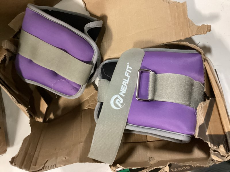 Condition photo showing Good Condition for nealfit ankle weights 1/2/3/4/6/10 lbs for men women kids, leg arm wrist weights with adjustable strap for running, aerobics, strength training, physical therapy, fitness purple 5 lbs x 2 (10lb pair)