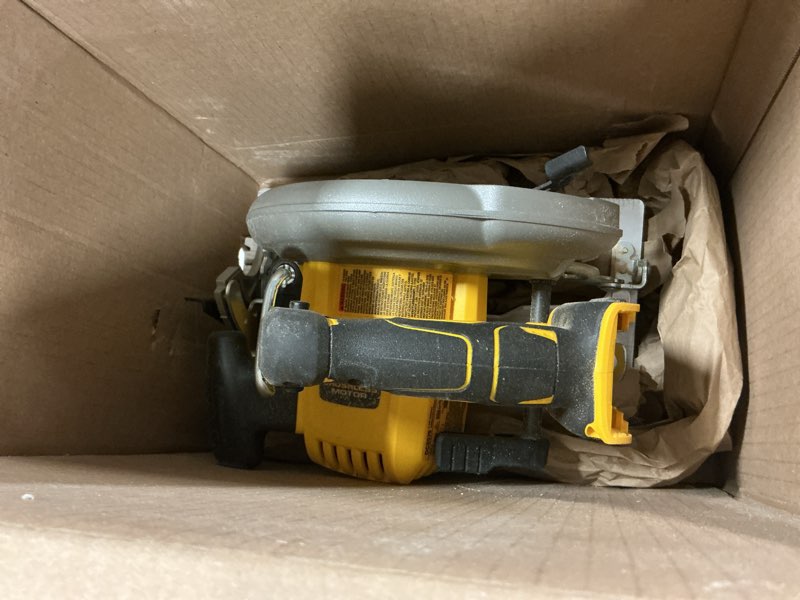 Condition photo showing As Is for DEWALT 20V MAX Circular Saw Cordless with Brake, 7-1/4 Inch, Tool Only (DCS570B) Circular Saw Only