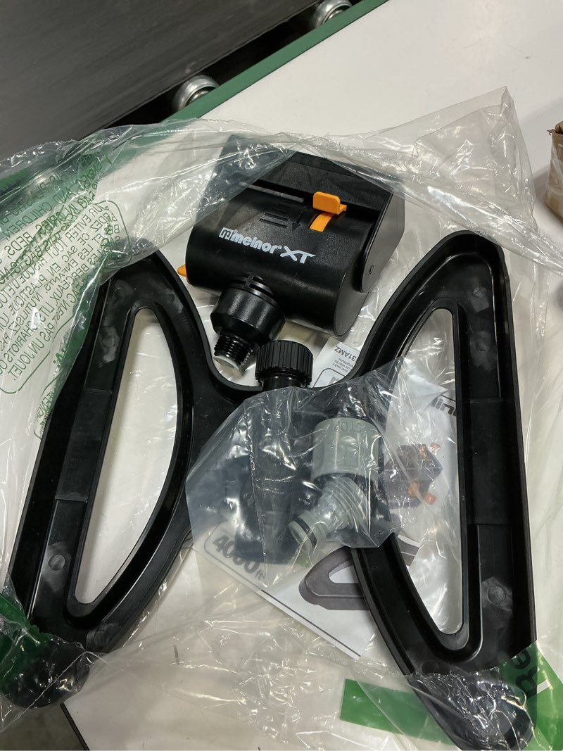 Condition photo showing Good Condition for melnor 65131amz minimax turbo oscillator sprinkler, 4000 sq. ft., 4-way adjustable, quick connect bundle, black, yellow quickconnect set sled base