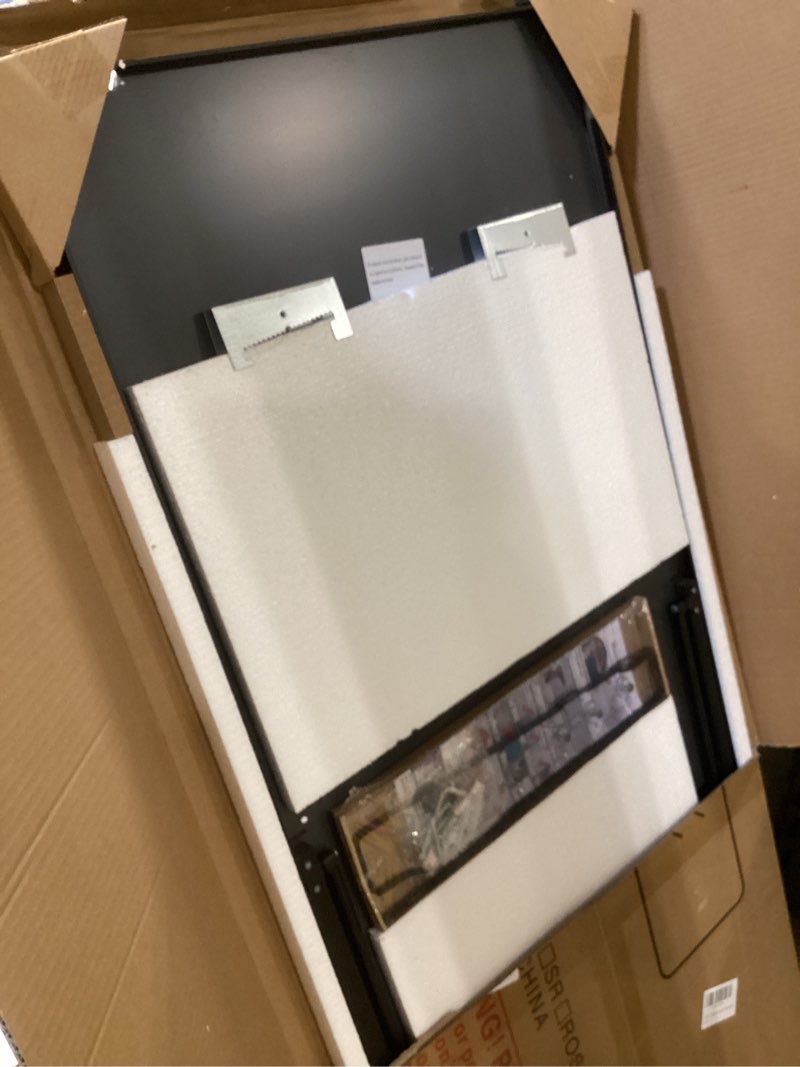 Condition photo showing Good Condition for 57x20 door hanging full length mirror, floor stand (height 5.7ft just body in1.3ft) wall mounted metal frame rectangle dressing mirrors for bedroom living room 57 inch black black 57"l x 20"w