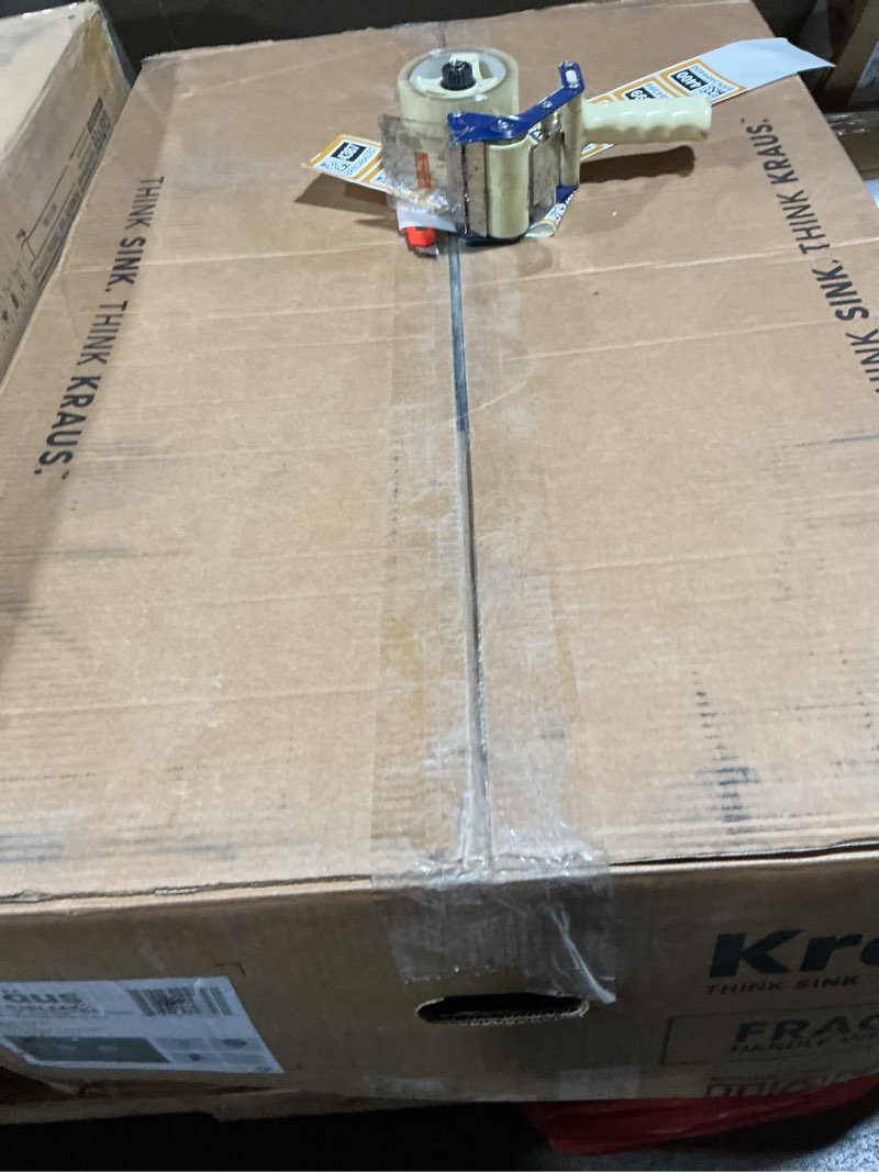 Condition photo showing Good Condition for KRAUS Forteza 33-inch Drop in/Undermount 50/50 Double Bowl Granite Kitchen Sink in Black, KGD-52BLACK 50/50 Double Bowl Sink Black