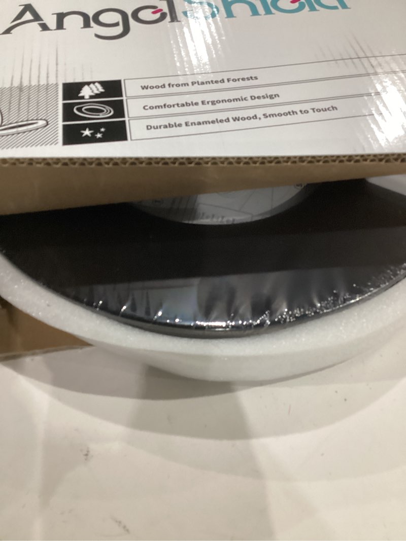 Condition photo showing New/Like New for angel shield toilet seat with zinc alloy hinges quiet-close quick-release wood molded uv lid easy clean(round,black)