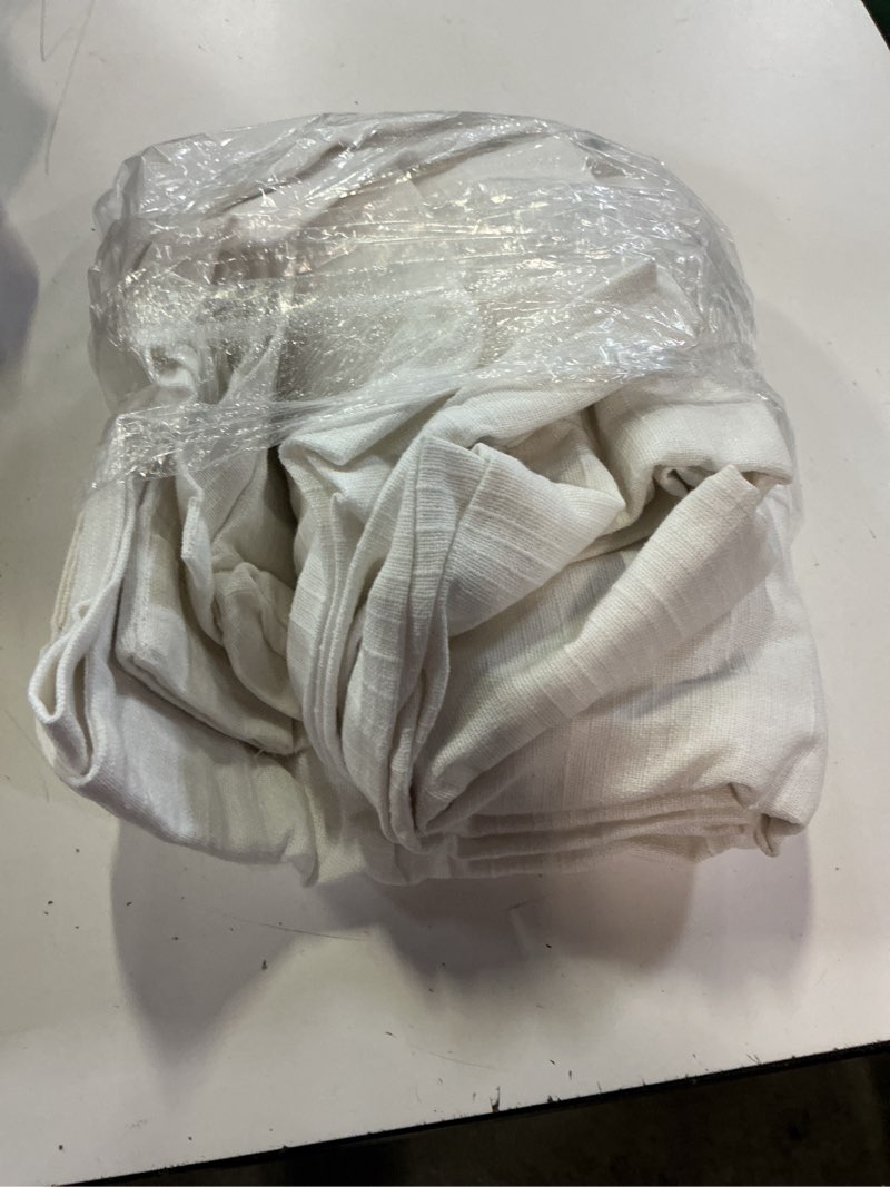 Condition photo showing Good Condition for cotton slub curtain, 48x108, white