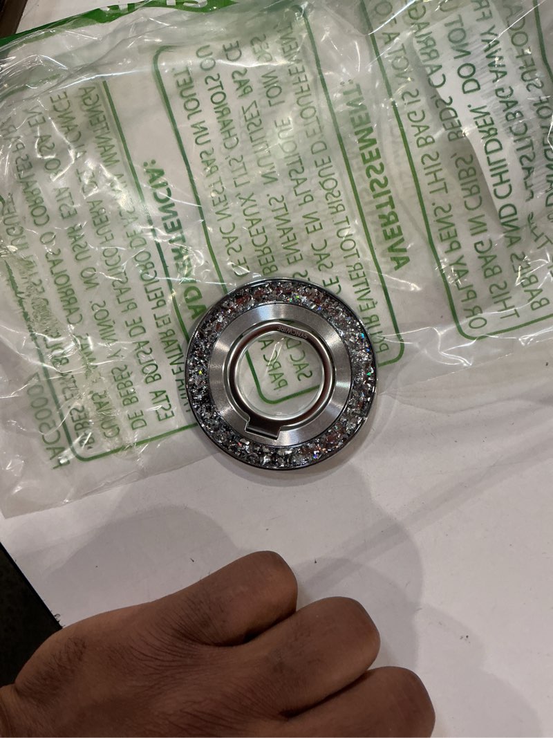 Condition photo showing Good Condition for syncwire magnetic phone ring holder for magsafe - glitter phone grip stand with 360° rotation & reinforced hinge, compatible with iphone 16 15 14 13 pro max plus magsafe accessories - glitter silver single ring-1pcs-glitter silver