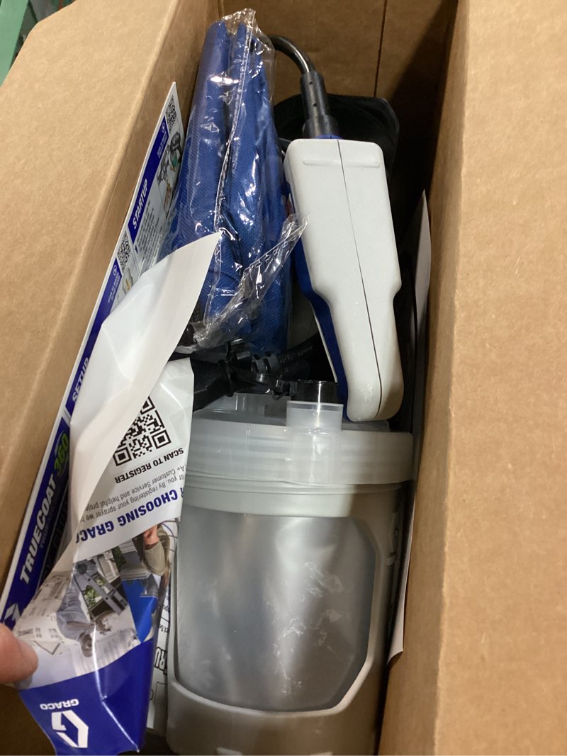Condition photo showing As Is for graco truecoat 360 2000 psi plastic handheld paint sprayer