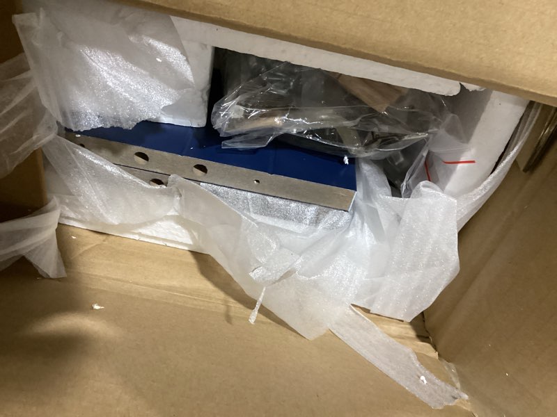 Condition photo showing Good Condition for Treocho Wood Wall Cabinet, Bathroom Medicine Cabinet Storage with Doors and Adjustable Shelf, Rustic Cabinet Wall Mounted for Bathroom, Living Room, Kitchen, Blue