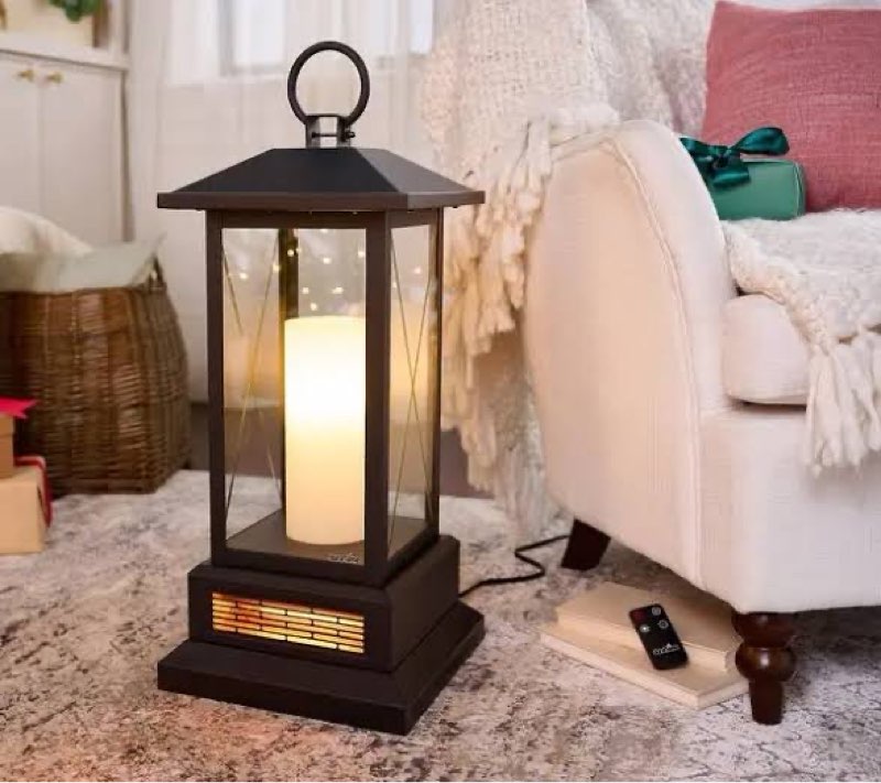 duraflame lantern with infrared quartz heater bronze 
